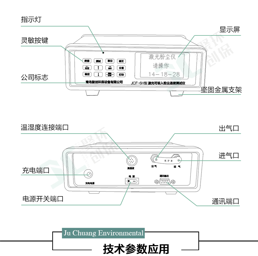 聚創(chuàng)環(huán)保JCF-6H直讀式粉塵檢測(cè)儀/激光可吸入粉塵連續(xù)測(cè)試儀